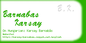 barnabas karsay business card